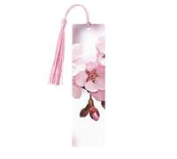 Marque-page en bois - Marque-page Fleur de cerisier avec pompons - Marque-page vintage créatif en bois pour les amoureux des livres - Marque-pages de lecture faits main - Idée cadeau de Noël pour homm