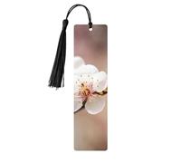 Marque-page en bois - Marque-page Fleur de cerisier avec pompons - Marque-page vintage créatif en bois pour les amoureux des livres - Marque-pages de lecture faits main - Idée cadeau de Noël pour homm