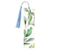 Marque-page en bois - Marque-page fleur verte à pompons, marque-page vintage créatif en bois pour les amoureux des livres, fait main, cadeau de Noël pour hommes et femmes