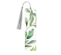 Marque-page en bois - Marque-page fleur verte à pompons, marque-page vintage créatif en bois pour les amoureux des livres, fait main, cadeau de Noël pour hommes et femmes