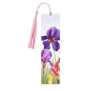 Marque-page en bois - Marque-page papillon iris avec pompons - Marque-page vintage créatif en bois pour les amoureux des livres - Marque-pages de lecture faits main - Idée cadeau de Noël pour hommes e