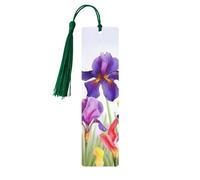 Marque-page en bois - Marque-page papillon iris avec pompons - Marque-page vintage créatif en bois pour les amoureux des livres - Marque-pages de lecture faits main - Idée cadeau de Noël pour hommes e