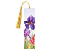 Marque-page en bois - Marque-page papillon iris avec pompons - Marque-page vintage créatif en bois pour les amoureux des livres - Marque-pages de lecture faits main - Idée cadeau de Noël pour hommes e