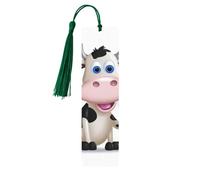 Marque-page en bois - Marque-page vache laitière avec pompons - Marque-page vintage créatif en bois pour les amoureux des livres - Cadeau de Noël pour hommes et femmes