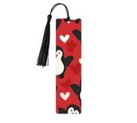 Marque-page en bois mignon en forme de pingouin avec pompon pour homme et femme - Marque-page de lecture - Cadeau pour les amateurs de livres