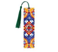 Marque-page en bois motif fleur mandala avec tasse, marque-pages abstraits colorés pour femmes et hommes, amoureux des livres, marque-pages pour étudiants, enseignants, lecteurs, écrivains, cadeaux