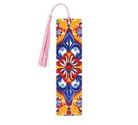 Marque-page en bois motif fleur mandala avec tasse, marque-pages abstraits colorés pour femmes et hommes, amoureux des livres, marque-pages pour étudiants, enseignants, lecteurs, écrivains, cadeaux