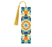 Marque-page en bois motif floral ethnique avec tasse, motif mandala, pour femmes et hommes, amoureux des livres, marque-pages pour étudiants, enseignants, lecteurs, écrivains, cadeaux