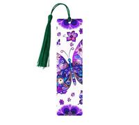 Marque-page en bois motif papillon ethnique avec tasse, motif mandala et fleur, pour femmes et hommes, amoureux des livres, marque-pages pour étudiants, enseignants, lecteurs, écrivains, cadeaux