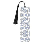 Marque-page en bois noir - Motif teckel mignon double face pour livres, journaux, cahiers - Cadeau idéal