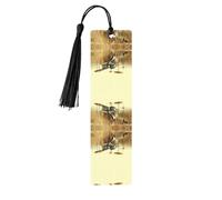 Marque-page en bois noir - Tambour de musique fabriqué dans un champ, parfait pour les livres, journaux, cahiers et planificateurs