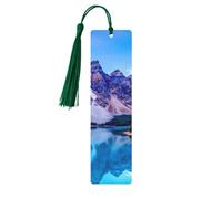 Marque-page en bois paysage de lac de montagne - Marque-pages uniques pour lecteurs, marqueurs de page créatifs - Essentiels de vers de bibliothèque personnalisés, fournitures de lecture, supports de