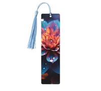 Marque-page en bois pour homme et femme - Belle couleur - Marque-page unique fait à la main avec pompon - Marque-page en bois pour enseignants, cadeau d'anniversaire