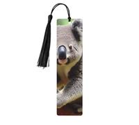 Marque-page en bois pour homme et femme - Marque-page personnalisé en bois sculpté avec pampille - Joli koala - Cadeau d'anniversaire pour les amateurs de livres, les étudiants, les enseignants