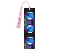 Marque-page en bois rose - Belle impression papillon idéal pour couverture rigide - Accessoire parfait pour salle d'étude, bureau et bibliothèque