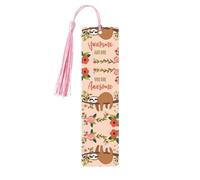 Marque-page en bois rose - Décoration imprimée « Made You are Awesome Sloth », parfait pour les livres, les journaux, les carnets et les planificateurs
