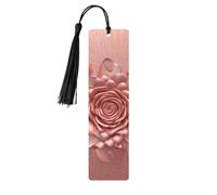 Marque-page en bois rose doré rose pour homme et femme - Marque-page personnalisé avec pompon - Cadeau d'anniversaire pour les amateurs de livres, les étudiants, les enseignants