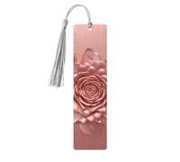 Marque-page en bois rose doré rose pour homme et femme - Marque-page personnalisé avec pompon - Cadeau d'anniversaire pour les amateurs de livres, les étudiants, les enseignants