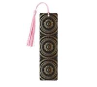Marque-page en bois rose - Motif mandala kaléidoscope - Parfait pour les livres, journaux, carnets et planificateurs