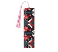 Marque-page en bois rose - Pompon en bois imprimé baseball et gant - Marque-page pour livres à couverture rigide, journaux, cahiers