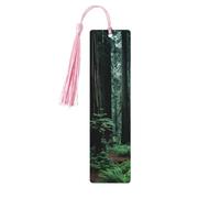 Marque-page en bois rouge avec pompons, étiquettes rectangulaires en bois naturel, cadeaux pour homme et femme