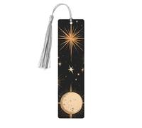 Marque-page en bois Soleil Lune avec tasse, marque-pages comètes spatiales pour femmes et hommes, amoureux des livres, marque-pages pour étudiants, enseignants, lecteurs, écrivains, cadeaux