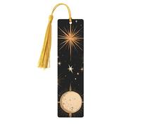 Marque-page en bois Soleil Lune avec tasse, marque-pages comètes spatiales pour femmes et hommes, amoureux des livres, marque-pages pour étudiants, enseignants, lecteurs, écrivains, cadeaux