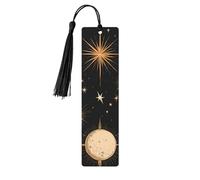 Marque-page en bois Soleil Lune avec tasse, marque-pages comètes spatiales pour femmes et hommes, amoureux des livres, marque-pages pour étudiants, enseignants, lecteurs, écrivains, cadeaux