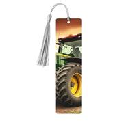 Marque-page en bois sur le thème du tracteur pour les amateurs de livres, marque-page à faire soi-même avec pompons colorés, étiquettes cadeaux rectangulaires en bois, cadeau inhabituel pour homme et
