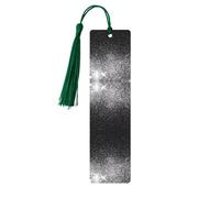 Marque-page en bois vert foncé - Imprimé paillettes argentées brillantes Décoration idéale pour les amateurs de livres, livres à couverture rigide, journaux, agendas et plus encore