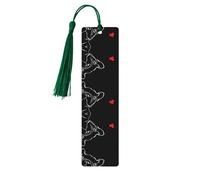 Marque-page en bois vert foncé - Motif bouledogue français - Décoration idéale pour les amateurs de livres, livres à couverture rigide, journaux, agendas et plus encore