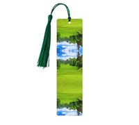 Marque-page en bois vert foncé - Parcours de golf de Vancouver double face - Impression complète - Décoration pour salle d'étude, bureau, salle de classe, bibliothèque