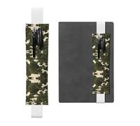 Marque-page en cuir blanc avec imprimé camouflage WZYWHJ Army - Bande élastique en cuir PVC de qualité supérieure pour cahiers, journaux et planificateurs