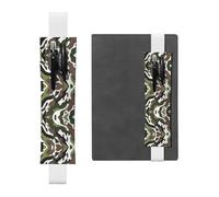 Marque-page en cuir blanc avec motif camouflage WZYWHJ - Bande élastique en cuir PVC de qualité supérieure pour cahiers, journaux et planificateurs