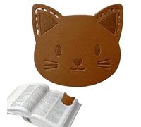 Marque-page en cuir - Marque-page portable en cuir - Marque-page en forme de chat mignon - Marque-page d'angle en cuir - Marque-page de lecture en cuir - Cadeau pour les amateurs de livres ou cadeaux