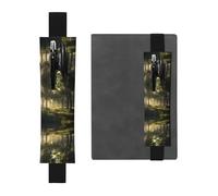 Marque-page en cuir noir avec image de forêt primordiale WZYWHJ - Bande élastique en cuir PVC de qualité supérieure pour cahiers, journaux et planificateurs