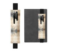 Marque-page en cuir noir avec motif cerf WZYWHJ de loin - Bande élastique en cuir PVC de qualité supérieure pour cahiers, journaux et planificateurs