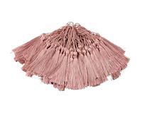Marque-Page en Fil Soyeux à Franges Soie de 13cm, Mini Pompons for Bricolage, Fabrication Bijoux artisanaux, Marque-Pages Souvenirs pour Accessoires Bricolage(Skin Pink)