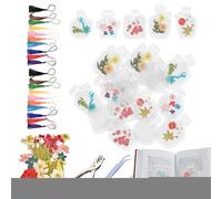Marque-page en fleurs pressées transparentes - Kit de bricolage floral fait à la main - Beau accessoire de bricolage floral fait à la main - Idée cadeau pour les amateurs de livres
