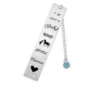 Marque-page en forme de cheval - Cadeau idéal pour les filles - Just A Girl Who Loves Horses - Cadeau d'anniversaire, de Noël, de remise de diplôme - Cadeau pour les amateurs de livres pour les