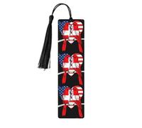 Marque-page en forme de cœur représentant un perroquet suisse qui aime l'Amérique, cadeau de Saint-Valentin, cadeau pour couple, marque-page de remise de diplôme, cadeau unisexe