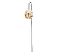 Marque-page en forme de libellule sur tournesol avec image ronde, marque-page amusant de 2,5 cm pour lire les femmes et les hommes, marque-pages en acier inoxydable pour les amateurs de livres, cadeau