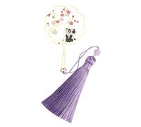 Marque-page en forme d'éventail circulaire en laiton de style chinois avec pompon Marque-page élégant pour les amateurs de lecture Cadeau pour les amateurs de livres Fournitures (Wang n'a pas)