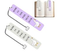 Marque-page en métal - 12,9 x 2,5 cm en acier inoxydable, ensemble de marqueurs de page amusants, accessoire de livre fantaisie | pour une utilisation en classe par les amateurs de littérature