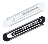 Marque-page en métal 2 pièces, marque-page à règle à bord droit de 15cm, règle classique et blanc, outil de mesure facile lire, blanc et
