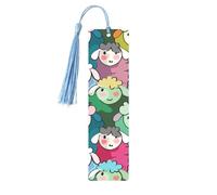 Marque-page en métal avec motif mignon de mouton coloré imprimé pour femme - Cadeau idéal pour les amateurs de livres Bleu ciel