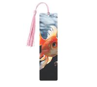 Marque-page en métal avec pampilles en forme de petit poisson rouge nageant dans l'eau, pendentif unique fait à la main, marque-pages en bois mignons, ornements à suspendre pour les amateurs de livres