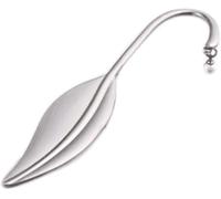 Marque-Page En Métal Avec Pendentif En Forme De Plume Et Perle ¿ Alliage De Zinc Durable, Argent, 12,3 X 2,15 Cm, Cadeau Idéal Pour Les Lecteurs