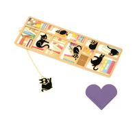 Marque-page en métal chat avec pendentif cœur - Marque-page en laiton élégant au style chinois, design vintage, cadeau raffiné pour femmes, lecteurs et amoureux des chats