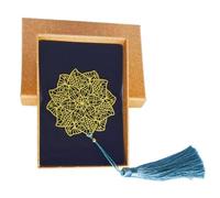 Marque-page en métal exquis - Pompon personnalisé pour cadeaux de Noël et d'adieu (fleurs de mandala)